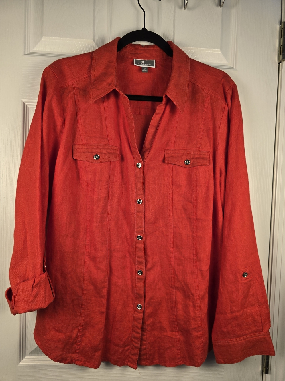 Red Button-Down Shirt‎ Americana Feastive Backyard BBQ